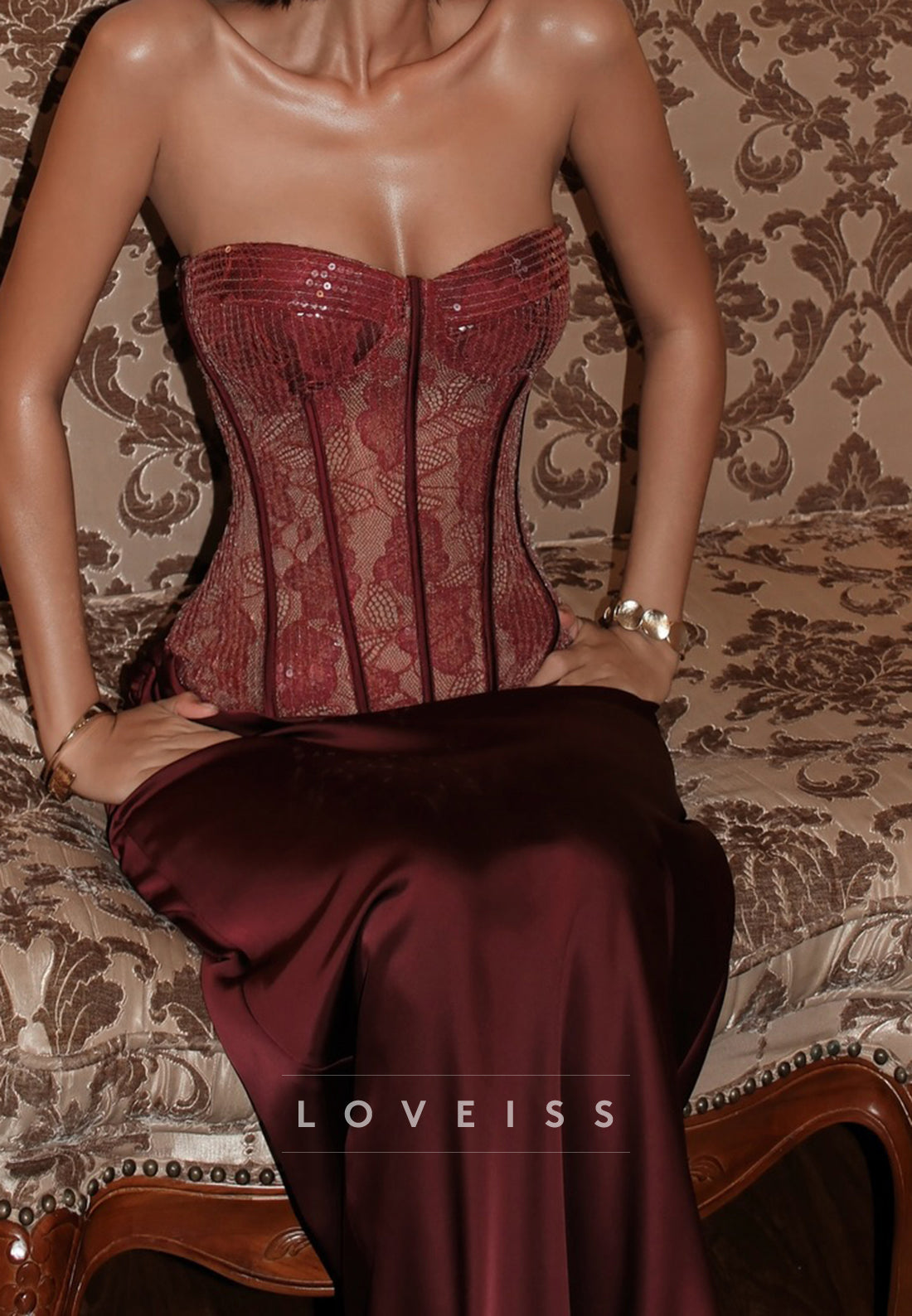 Sweetheart Corset Appliques Mermaid Prom Dress