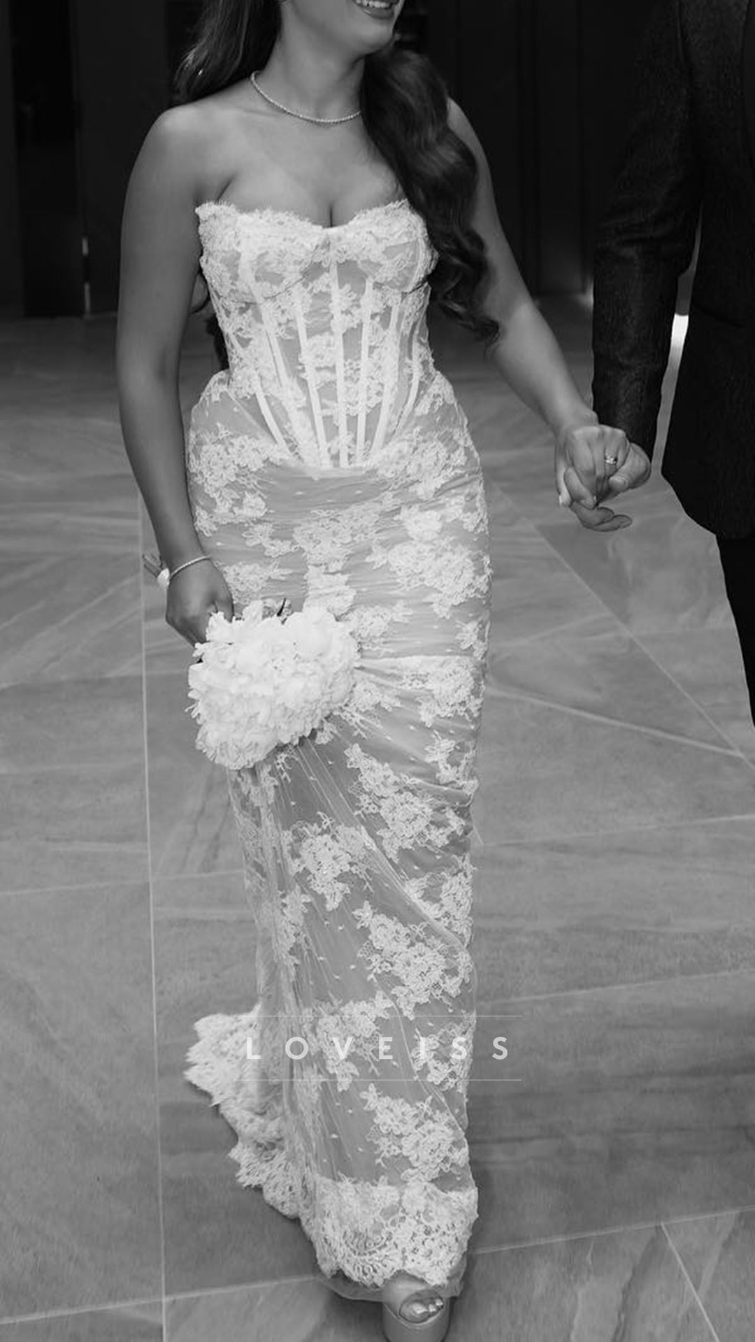 Sweetheart Corset Appliques Mermaid Wedding Dress