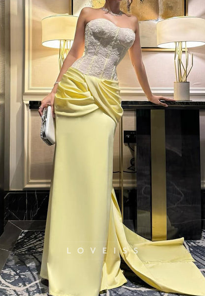 Sweetheart Corset Lace Appliques Mermaid Prom Dress