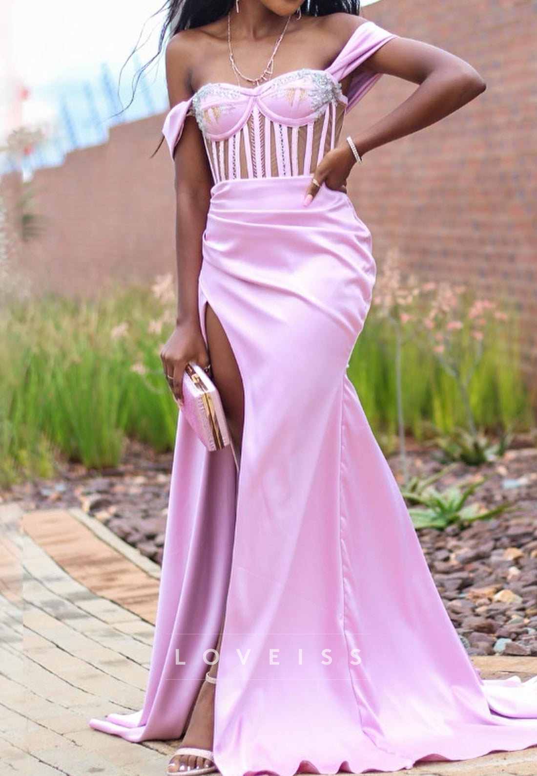 Sweetheart Corset Side Slit Mermaid Prom Dress
