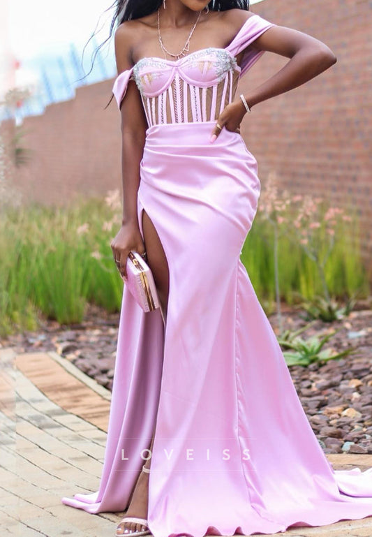 Sweetheart Corset Side Slit Mermaid Prom Dress