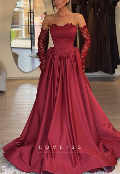 Sweetheart Evening Dress Lace Appliques A-Line Prom Dress