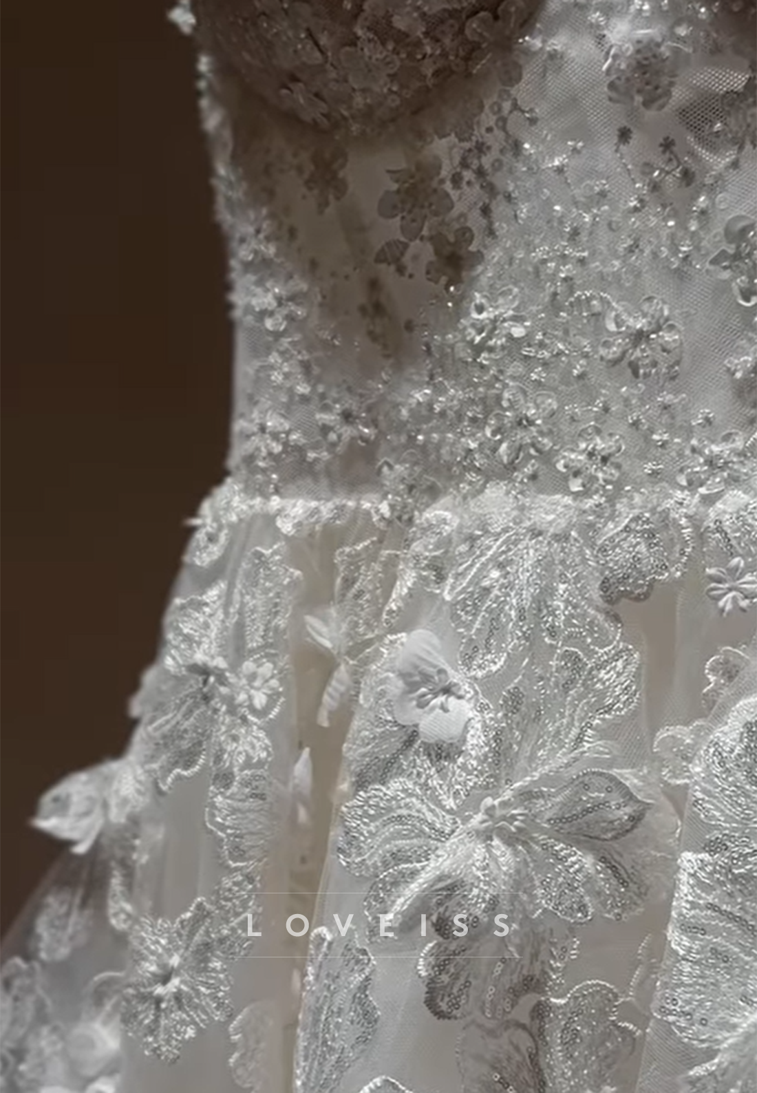 Sweetheart Floral Embellished A-Line Short Wedding Dress