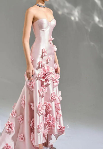 Sweetheart Floral Embellished Mermaid Prom Dress