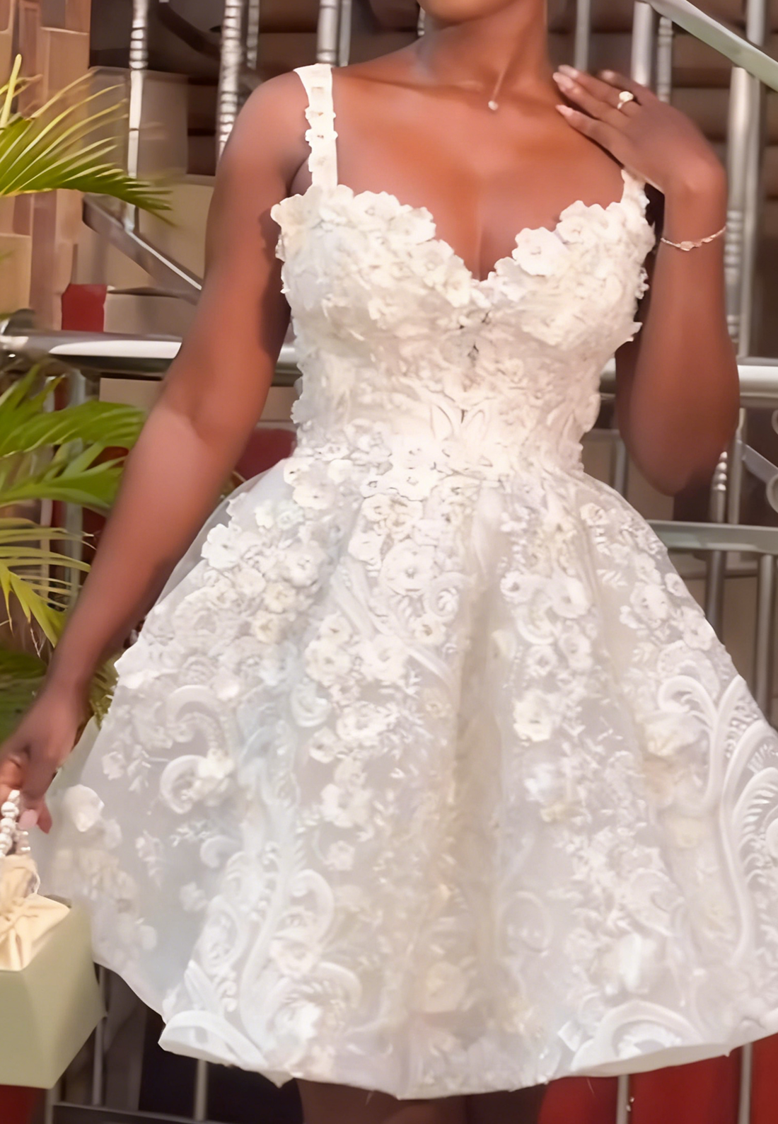 Sweetheart Lace Appliques A-Line Short Wedding Dress