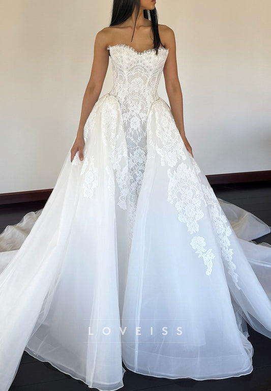 Sweetheart Lace Appliques A-Line Wedding Dress