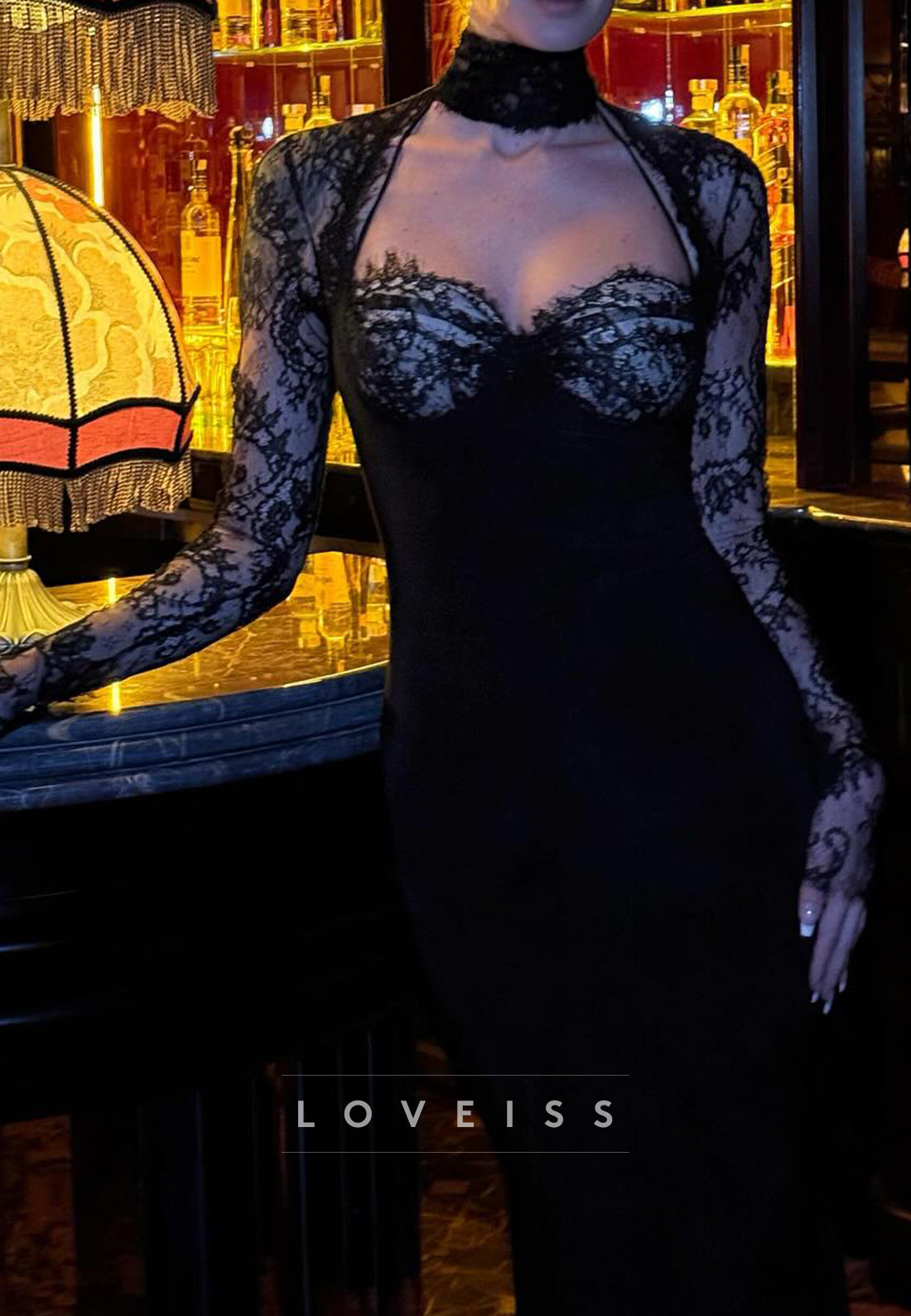 Sweetheart Long Sleeves Appliques Mermaid Prom Dress