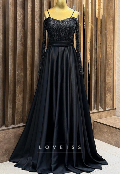 Sweetheart Long Sleeves Beaded Embroidery A-Line Mother of Bride Dress
