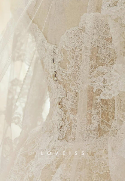 Sweetheart Long Sleeves Lace Appliques Mermaid Wedding Dress