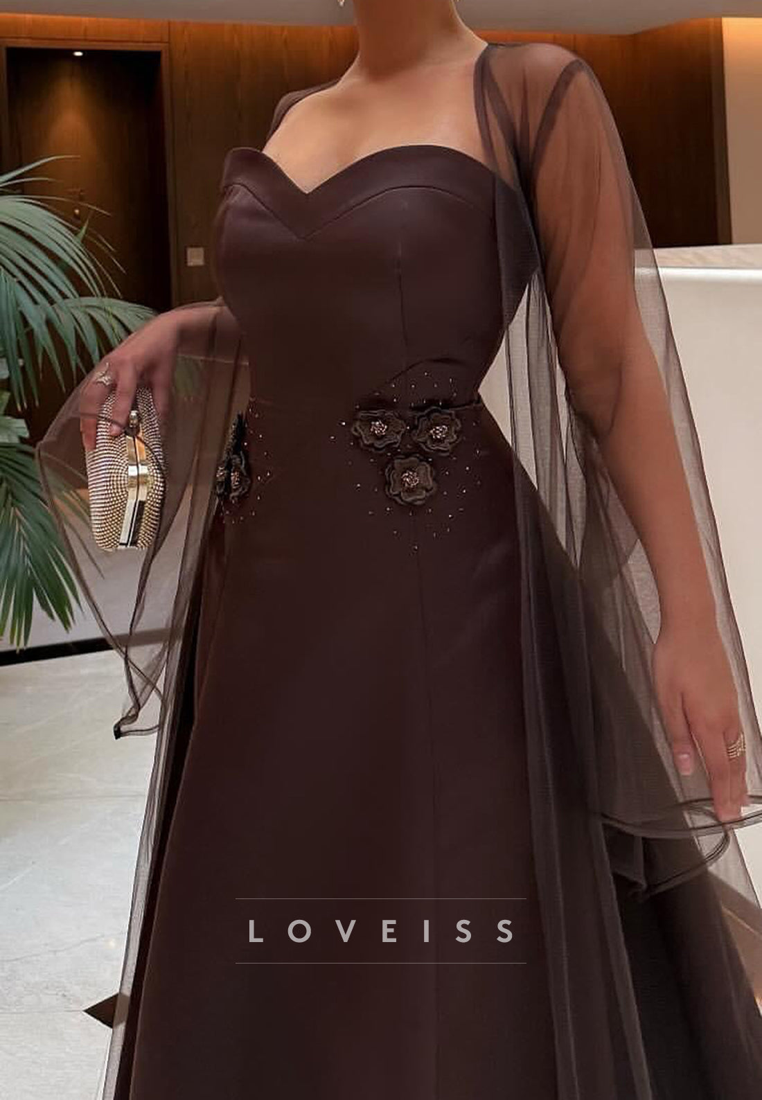 Sweetheart Long Sleeves Sleek A-Line Formal Dress