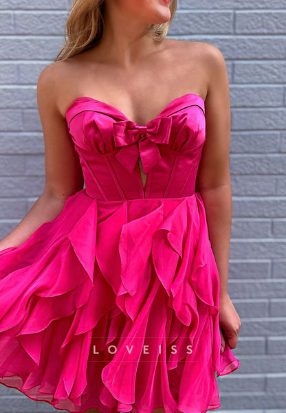 Sweetheart Ruffled A-Line Short Homecoming Dress