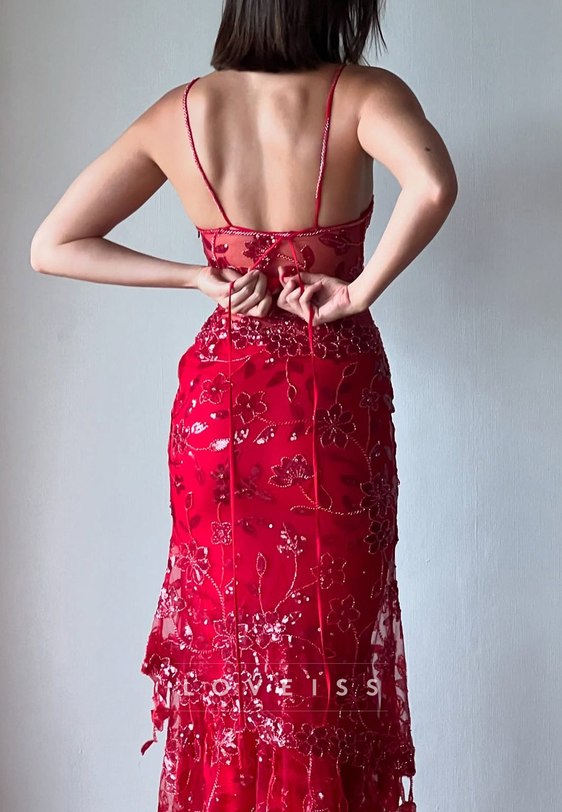 Sweetheart Sequins Appliques Mermaid Prom Dress