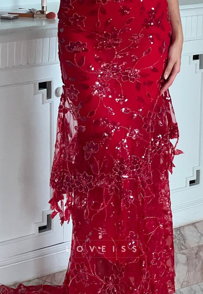 Sweetheart Sequins Appliques Mermaid Prom Dress