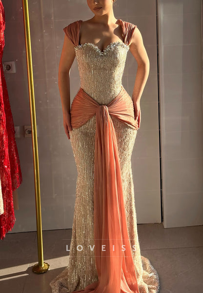 Sweetheart Sequins Beaded Sparkly Mermaid Prom Dress