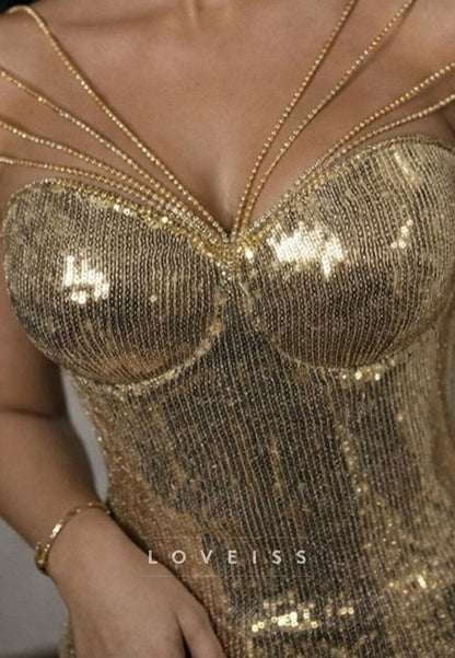 Sweetheart Sequins Fitted Mermaid Prom Dress