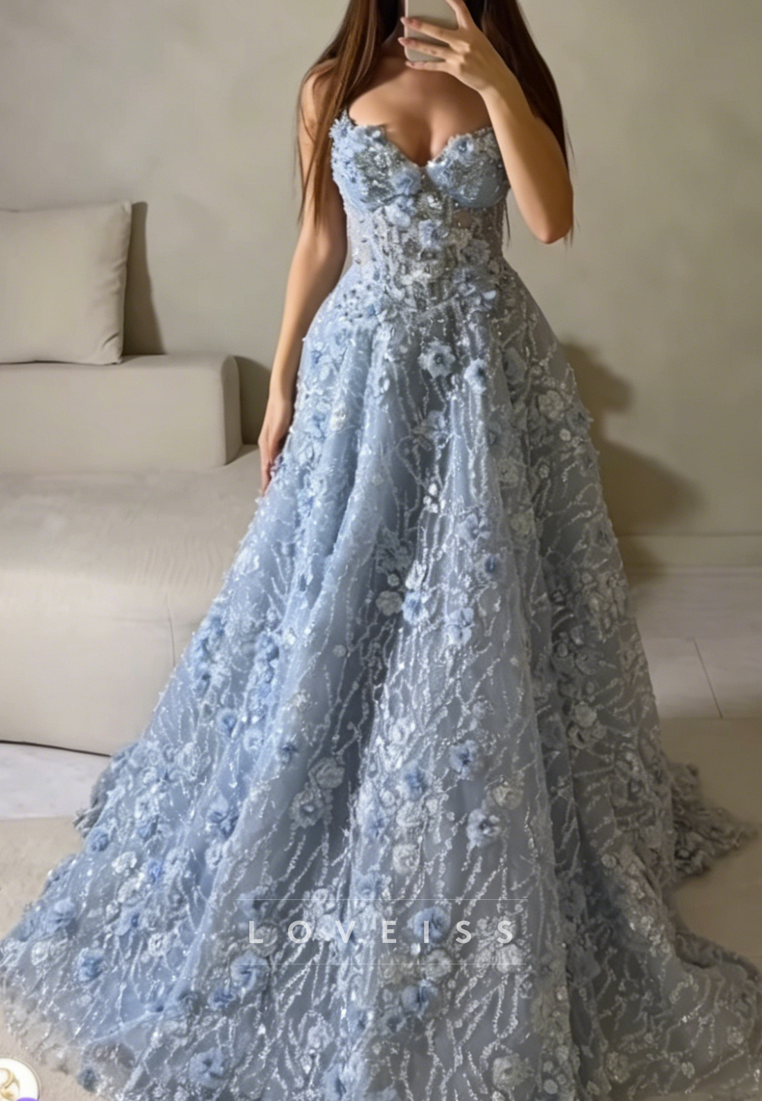 Sweetheart Sleeveless Appliques A-Line Prom Dress