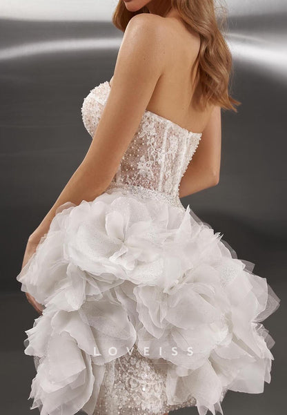 Sweetheart Sleeveless Appliques Floral A-Line Wedding Dress