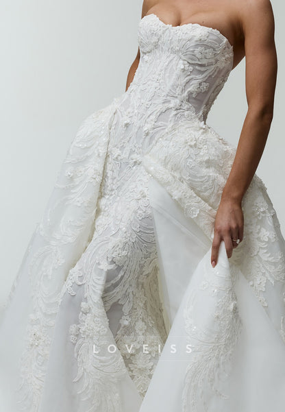 Sweetheart Sleeveless Appliques Mermaid Wedding Dress