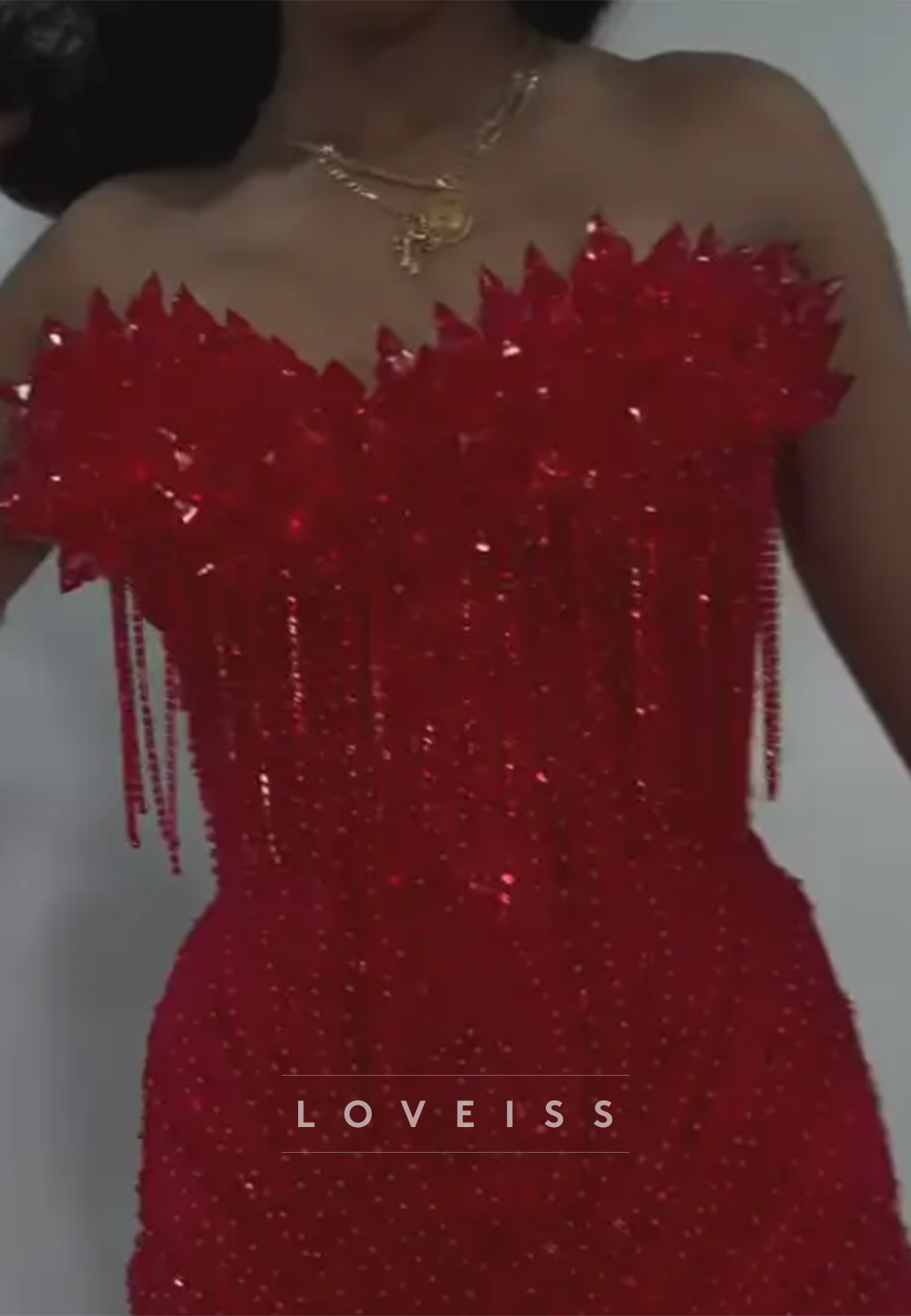 Sweetheart Sleeveless Beaded Embroidery Sparkly Mermaid Prom Dress