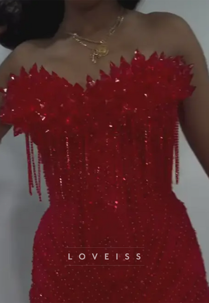 Sweetheart Sleeveless Beaded Embroidery Sparkly Mermaid Prom Dress