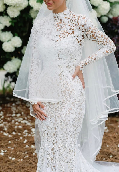 Sweetheart Sleeveless Lace Appliques Mermaid Wedding Dress