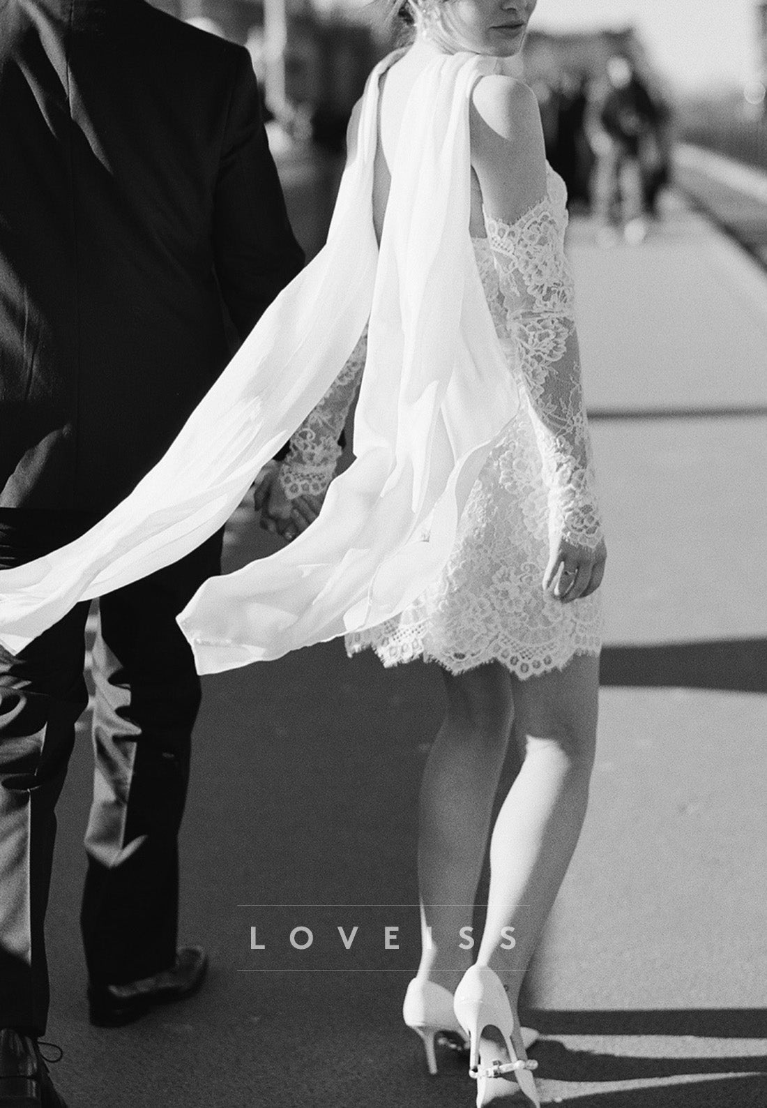 Sweetheart Sleeveless Lace Appliques Sheath Short Civil Weedding Dress