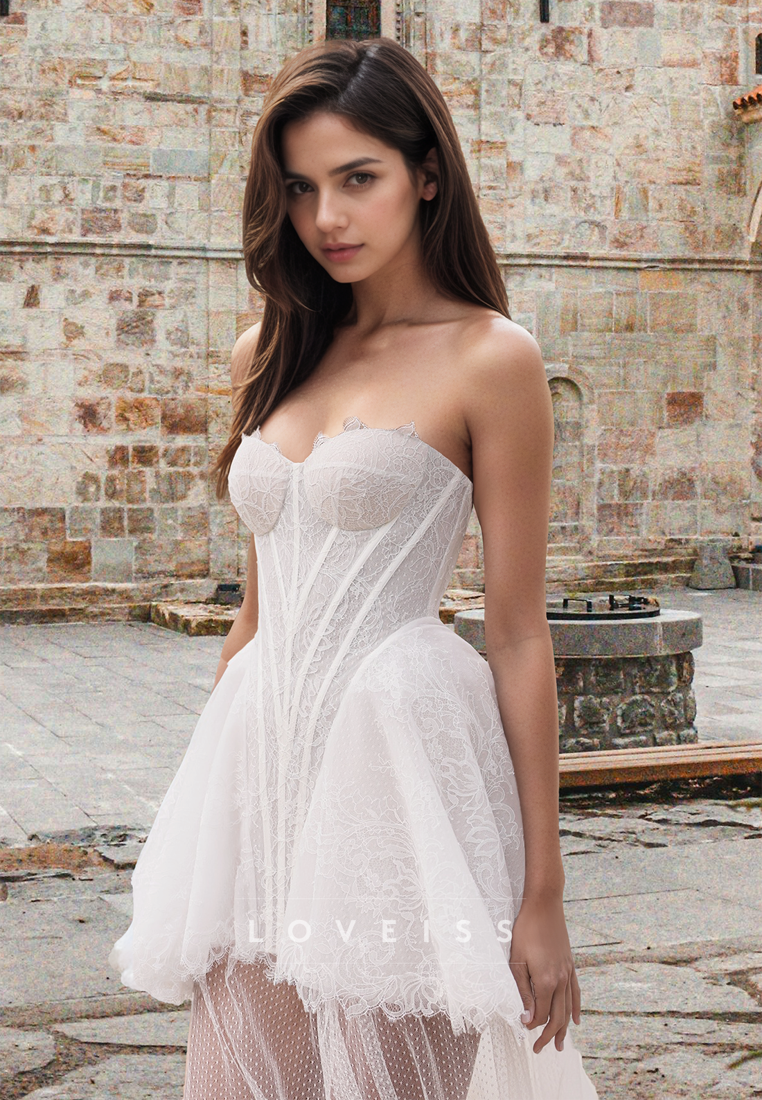 Sweetheart Sleeveless Lace Appliques Short A-Line Beach Weding Dress