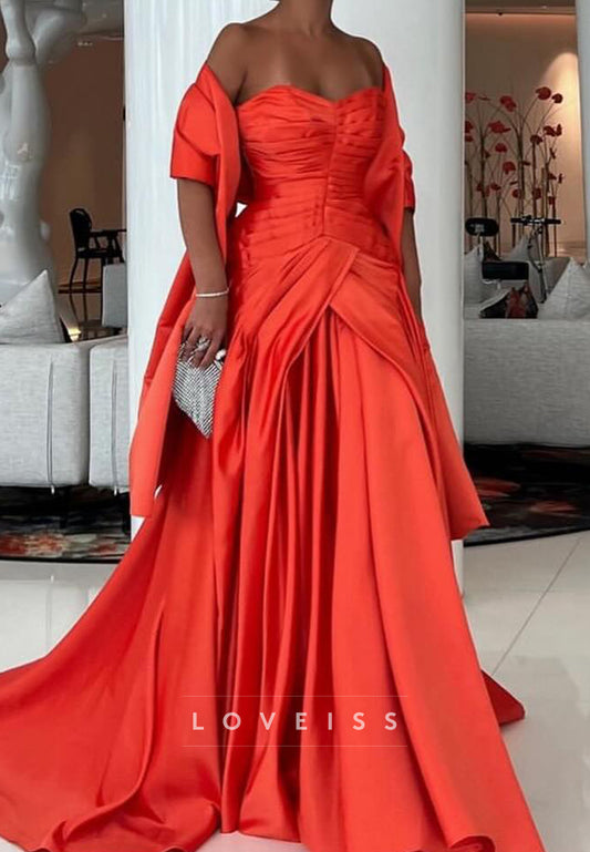 Sweetheart Sleeveless Pleated A-Line Evening Dress