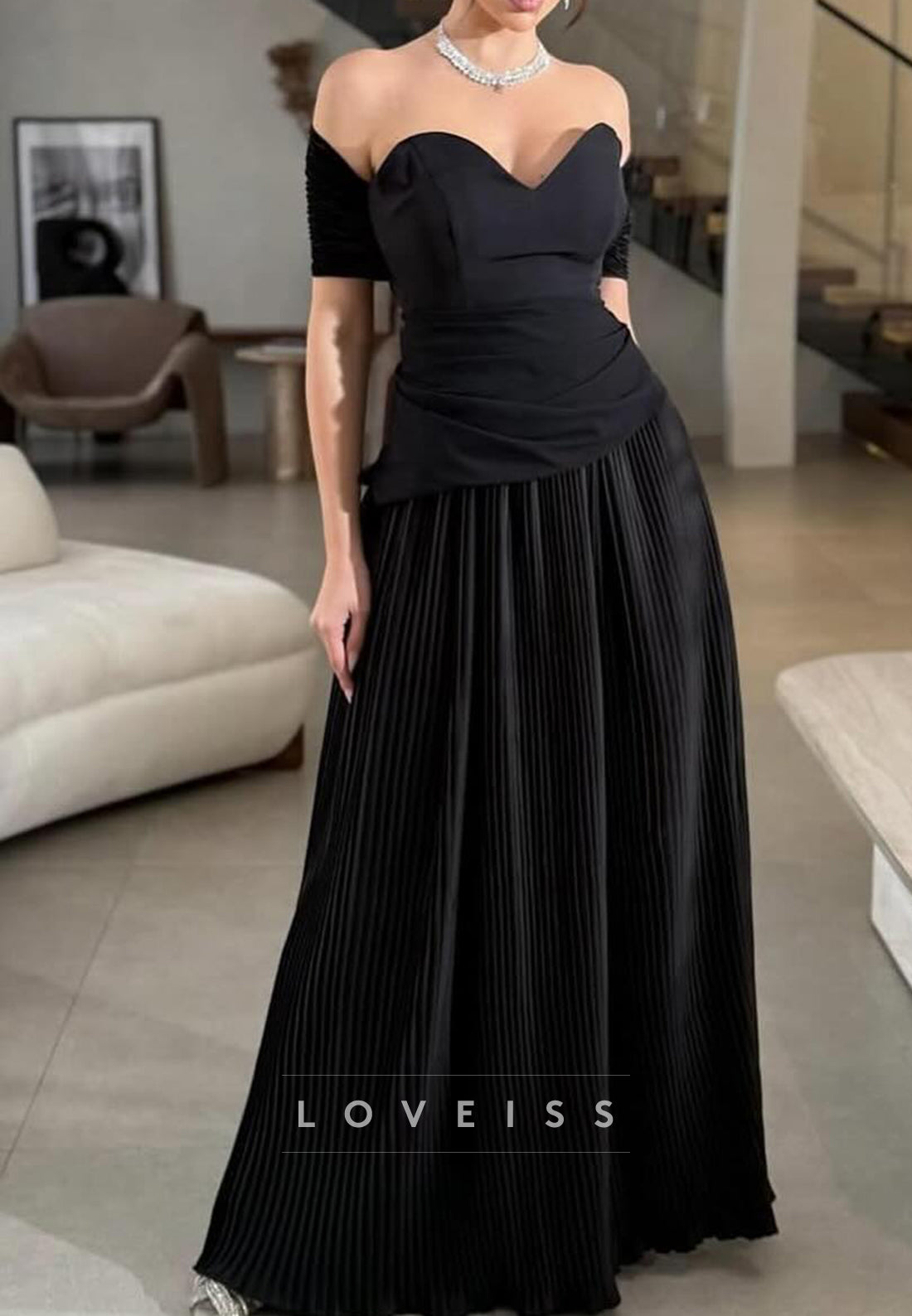 Sweetheart Sleeveless Pleated A-Line Prom Dress