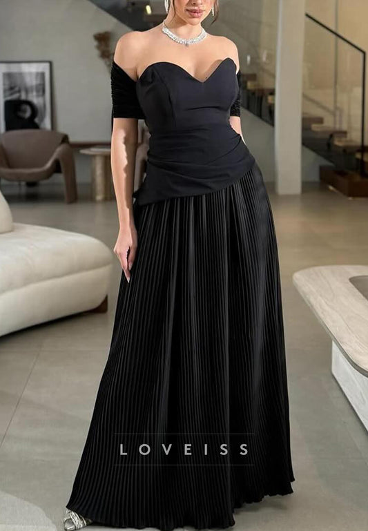 Sweetheart Sleeveless Pleated A-Line Prom Dress