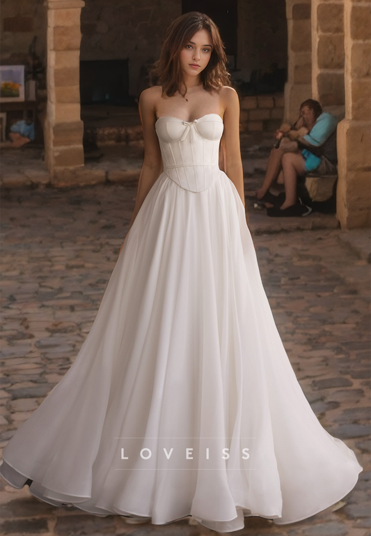 Sweetheart Sleeveless Pleated A-Line Wedding Dress