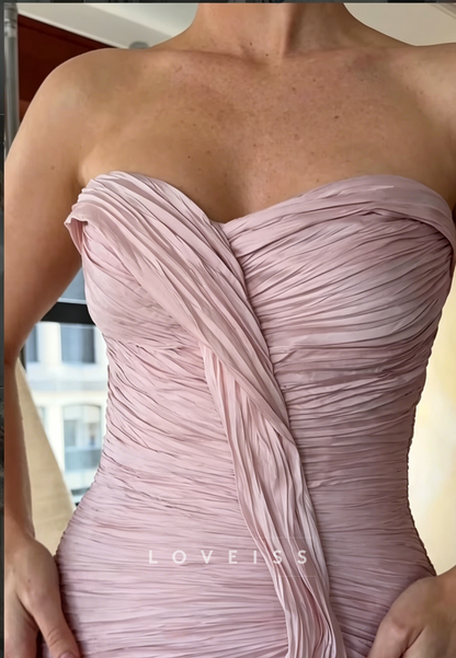 Sweetheart Sleeveless Pleated Mermaid Evening Dress