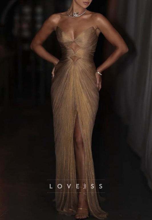 Sweetheart Sleeveless Pleated Sheath Evening Dress