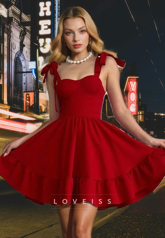 Sweetheart Sleeveless Satin Pleated A-Line Short Homecoming Dress