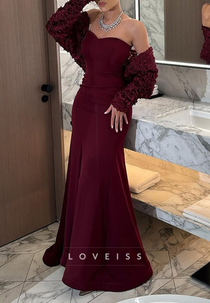 Sweetheart Sleeveless Sleek Mermaid Evening Dress