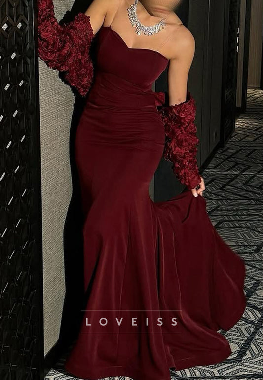 Sweetheart Sleeveless Sleek Mermaid Evening Dress