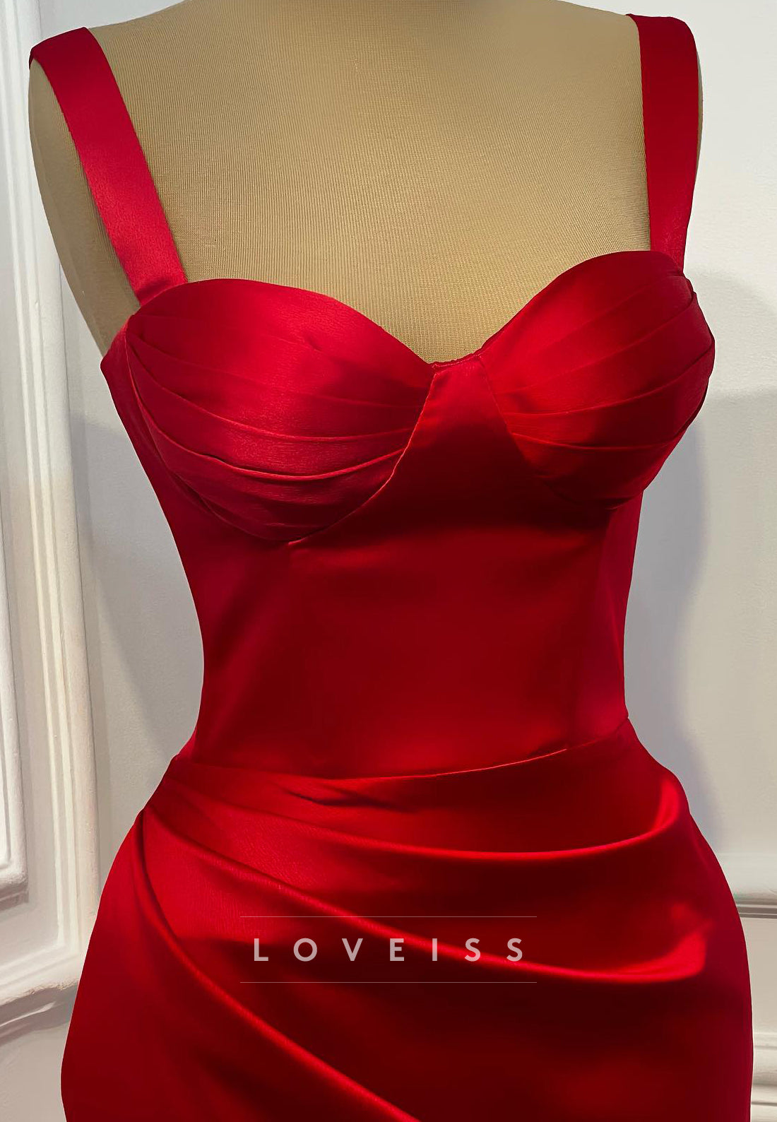 Sweetheart Sleeveless Straps Pleated Mermaid Formal Dress