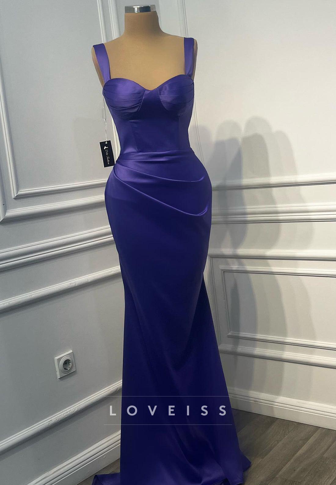 Sweetheart Sleeveless Straps Pleated Mermaid Formal Dress