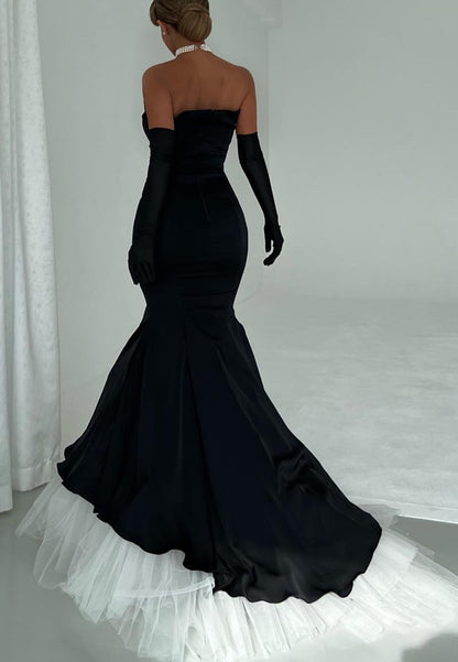 Sweetheart Sleevelesss Tulle Fitted Mermaid Evening Dress