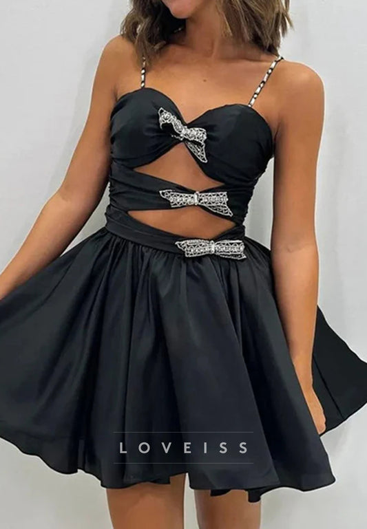 Sweetheart Spaghetti Straps A-Line Homecoming Dress