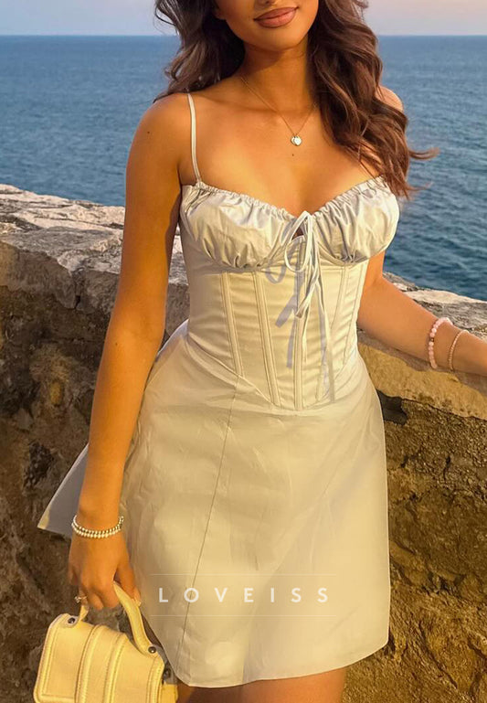 Sweetheart Spaghetti Straps A-Line Party Homecoming Dress
