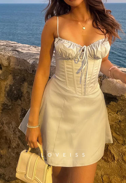 Sweetheart Spaghetti Straps A-Line Party Homecoming Dress