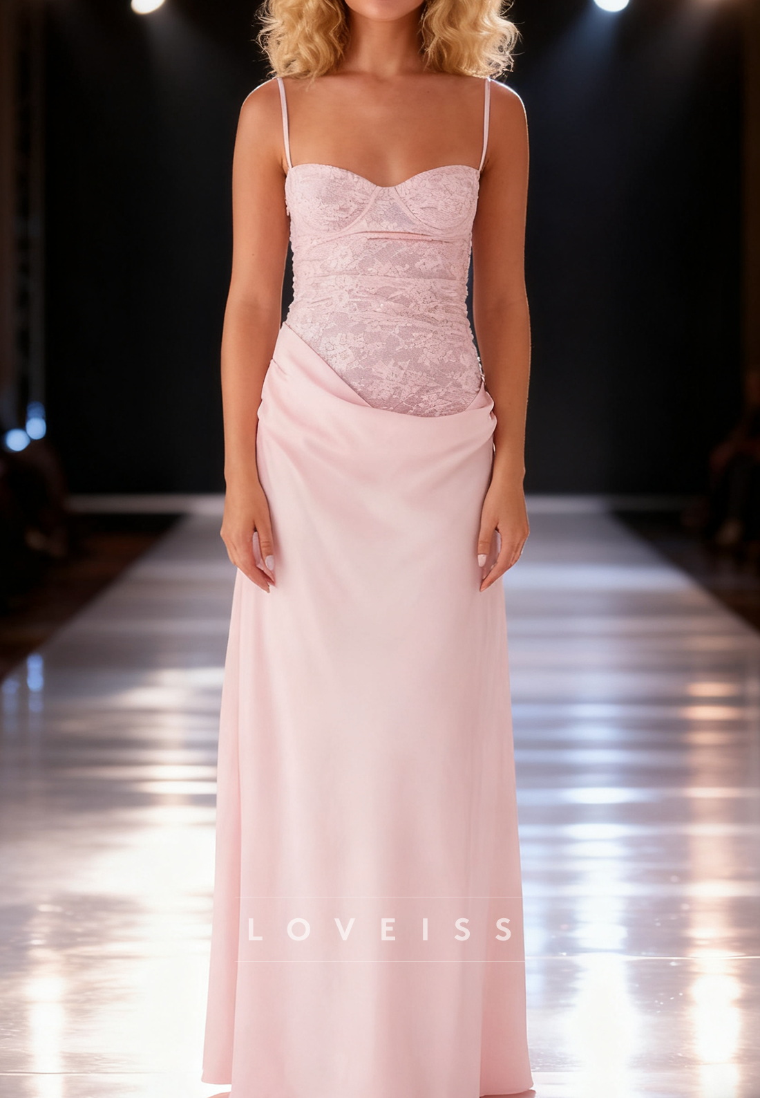 Sweetheart Spaghetti Straps Appliques Sheath Prom Dress