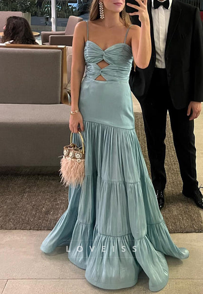 Sweetheart Spaghetti Straps Illusion A-Line Simple Prom Dress