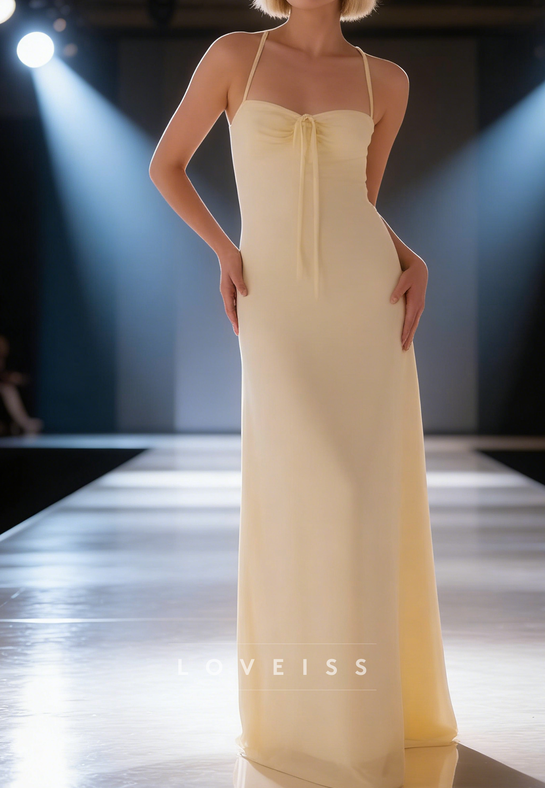 Sweetheart Spaghetti Straps Sleek Sheath Simple Prom Dress