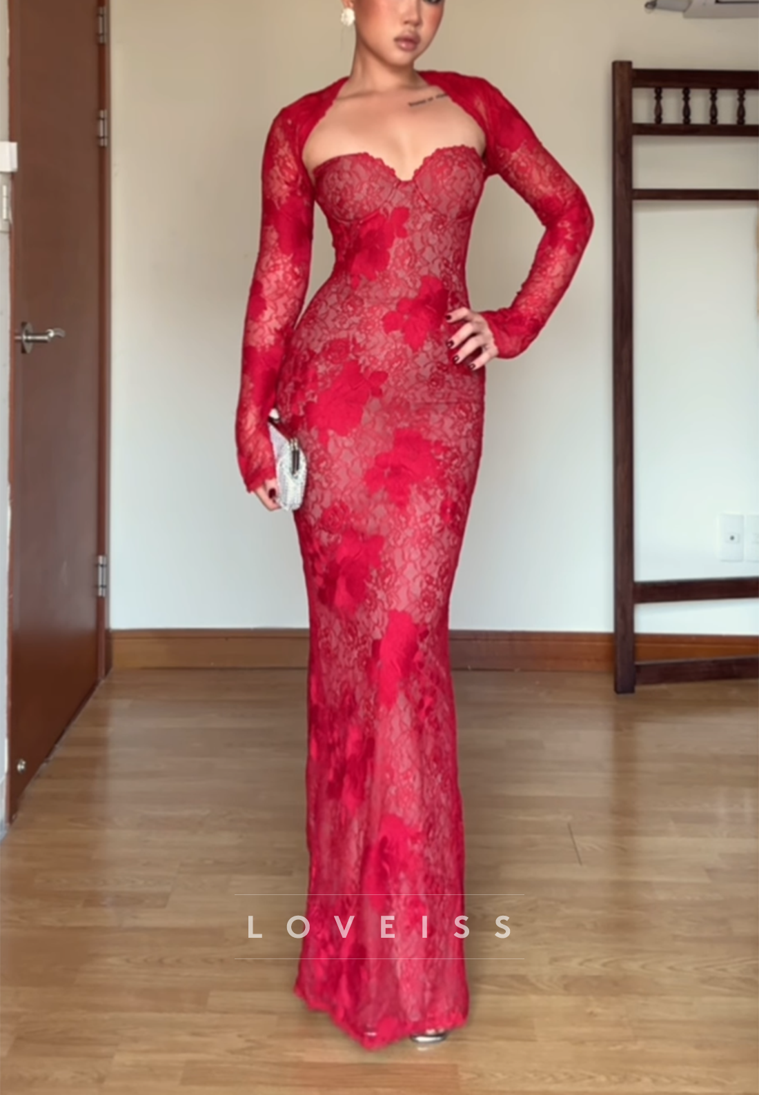 Sweetheart Strapless Appliques Mermaid Prom Dress