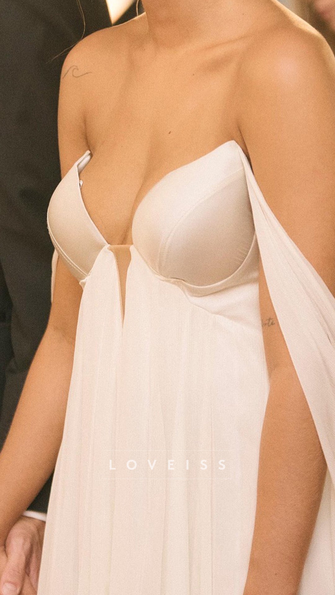 Sweetheart Strapless Chiffon A-Line Beach Summer Wedding Dress