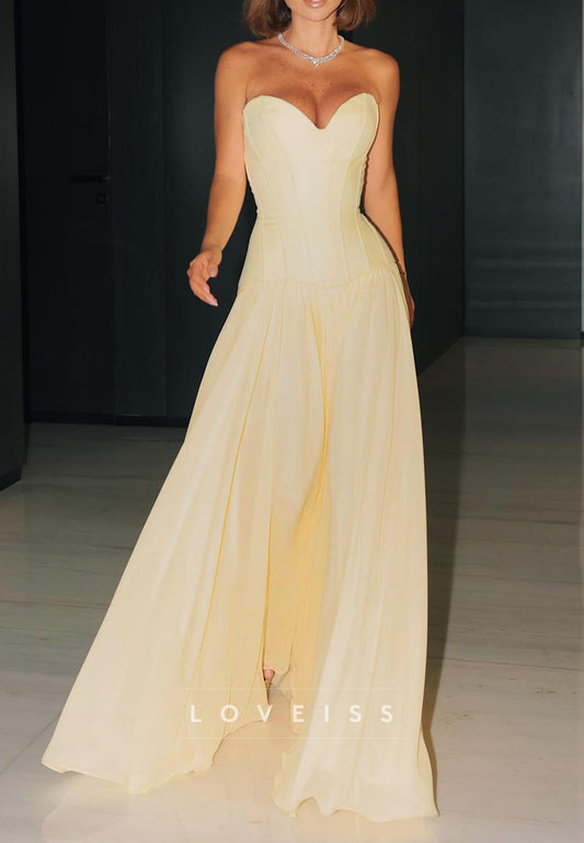 Sweetheart Strapless Corset A-Line Evening Dress