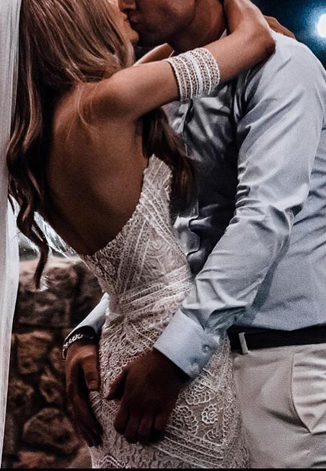 Sweetheart Strapless Lace Appliques Mermaid Boho Wedding Dress