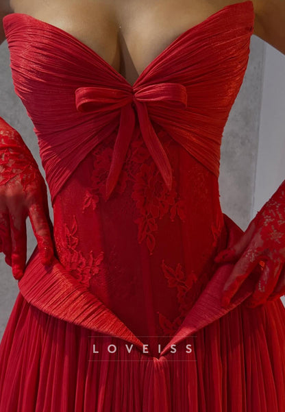 Sweetheart Strapless Pleated A-Line Prom Dress